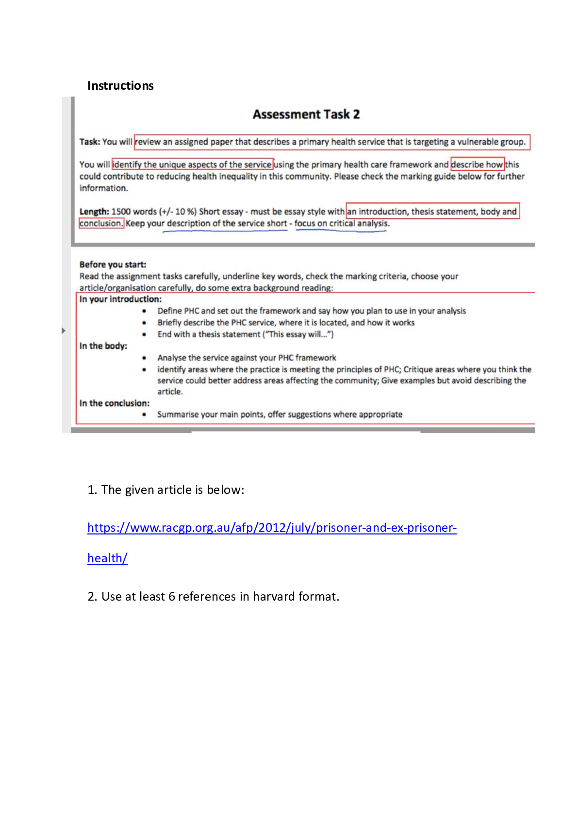 Preview image for Primary Health Care Framework Assessment 2: 2019 Questions and Answer Grade A